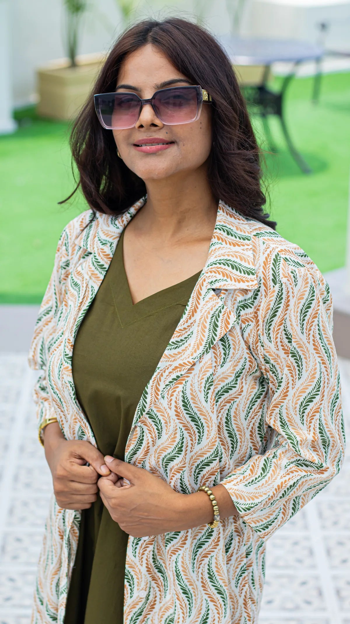 Olive layered co-ord set - all three pieces