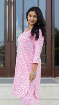 Pastel pink Farsi kurta salwar set for women