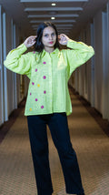 Lemon Green Hand Embroidered Shirt