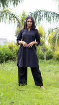 Black Hand Embroidered Kurta Set