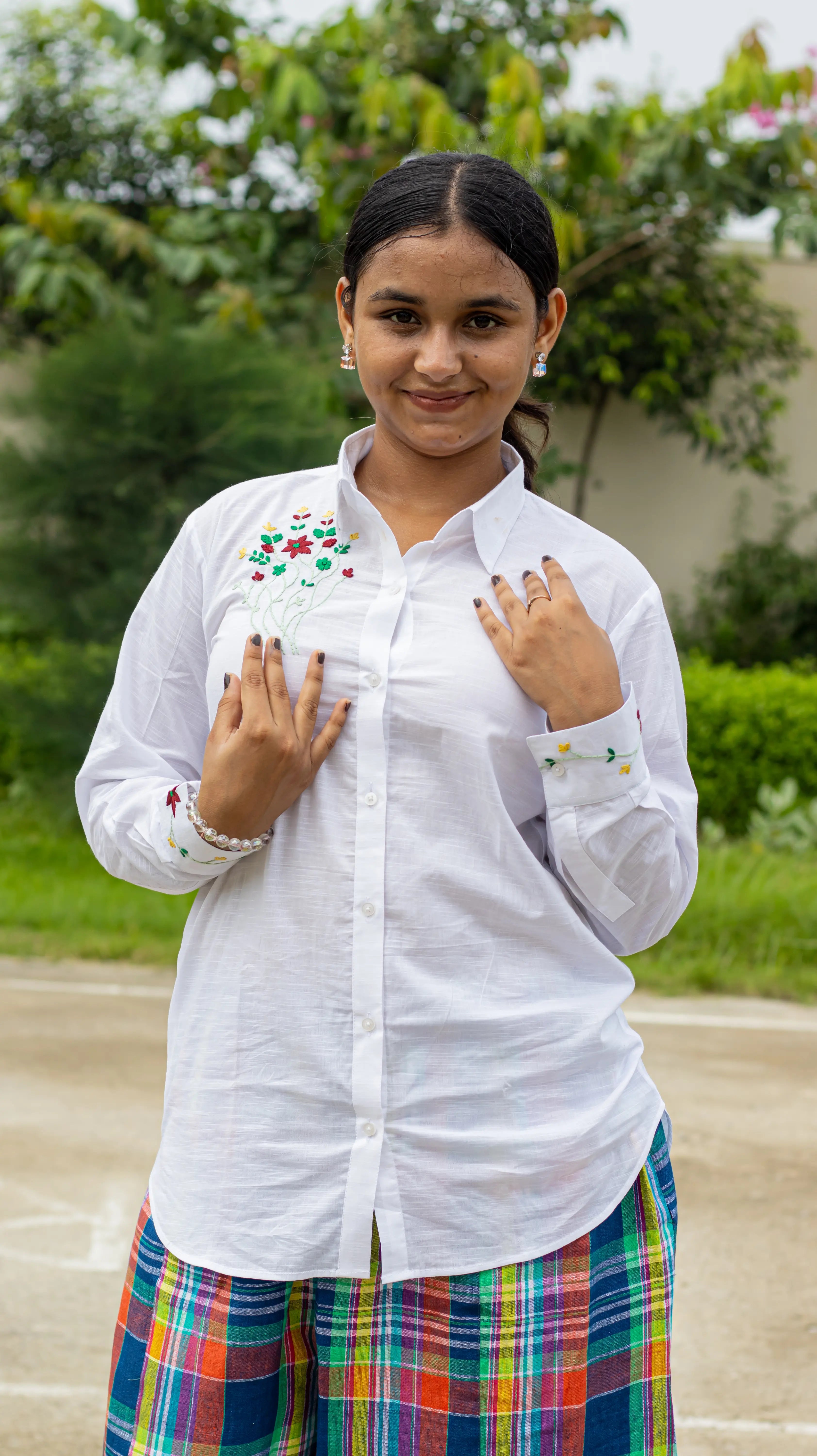 Embroidered Shirt with Comfort Pant