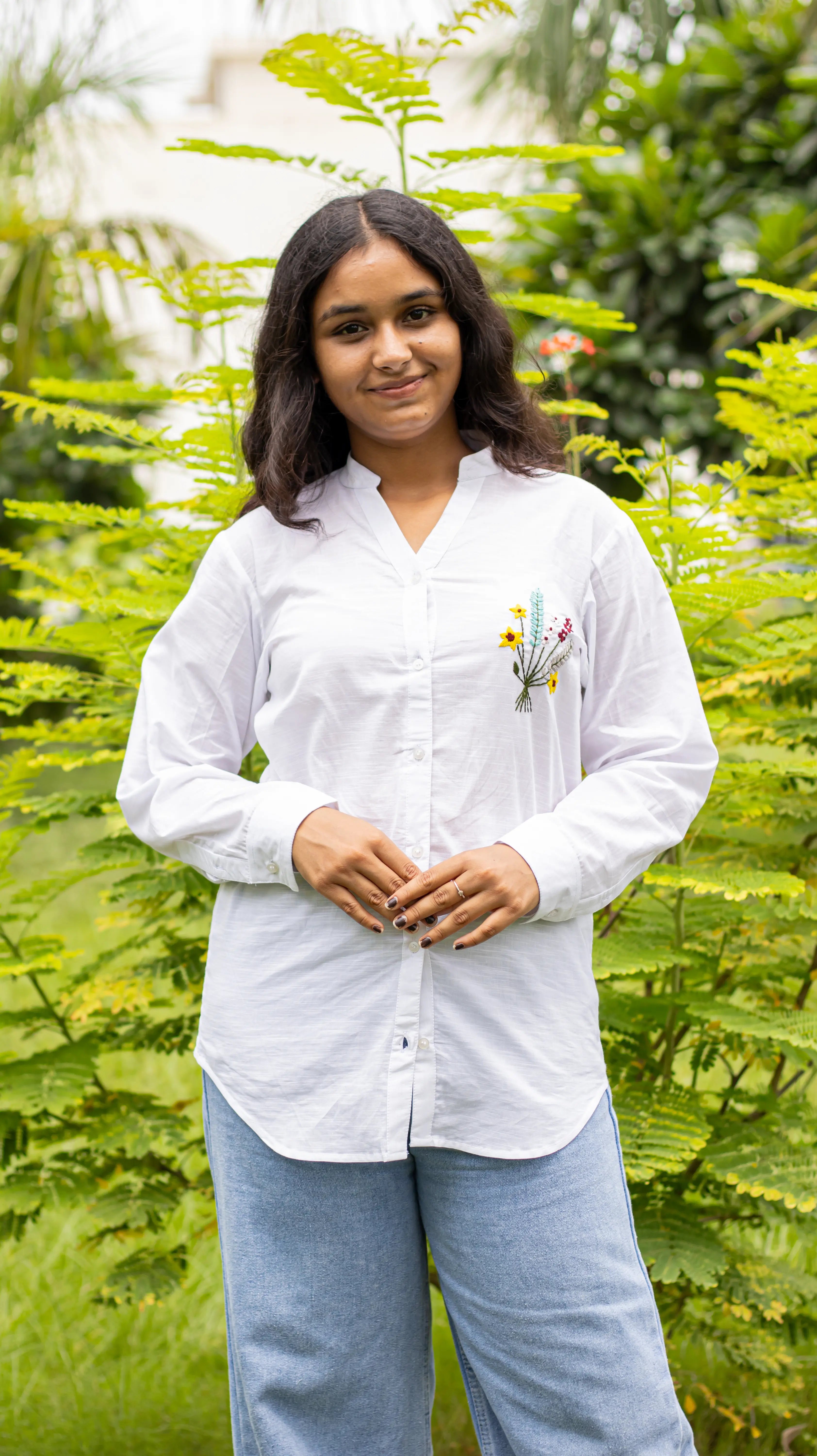 White Embroidered Shirt