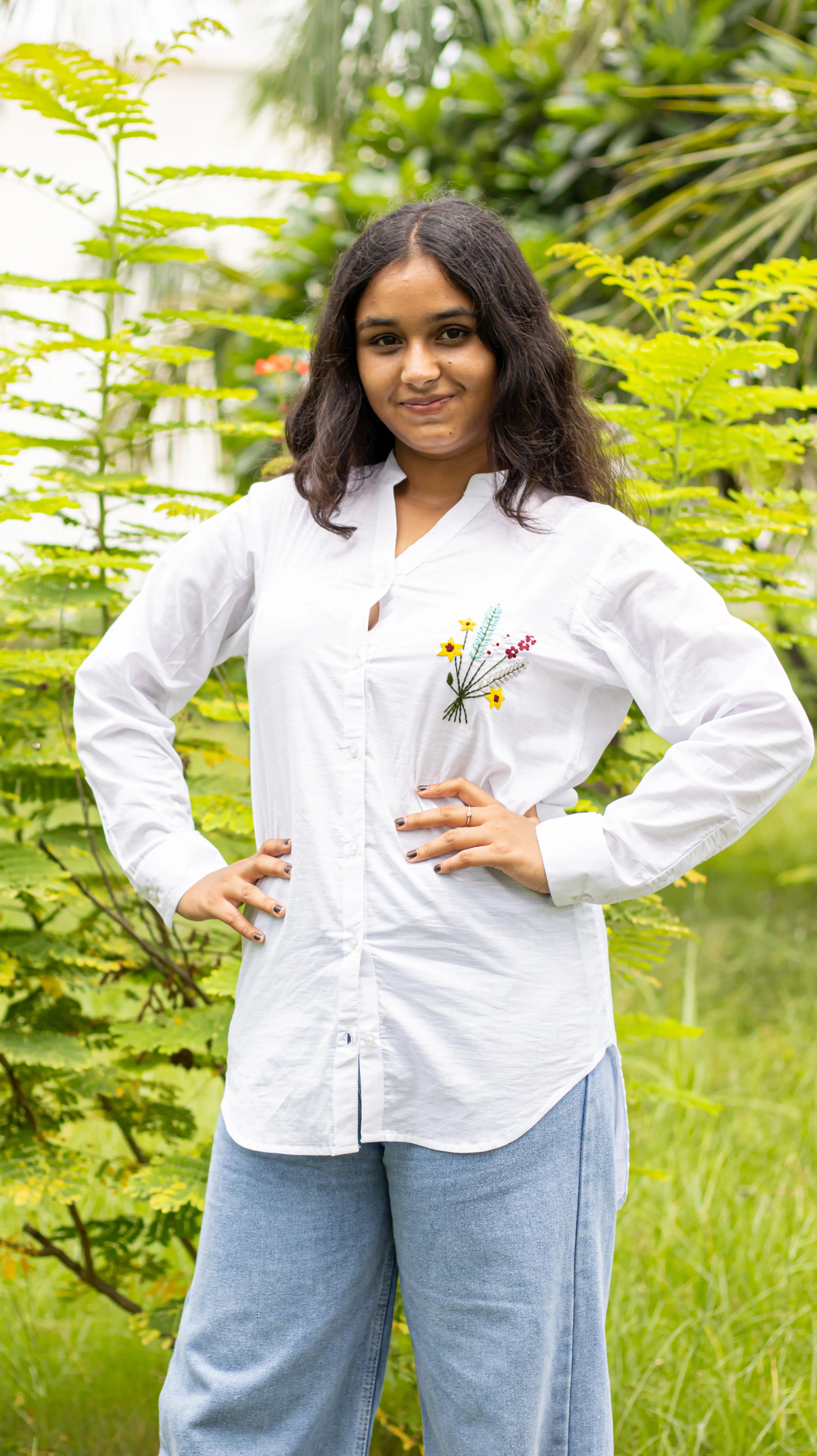 White Embroidered Shirt
