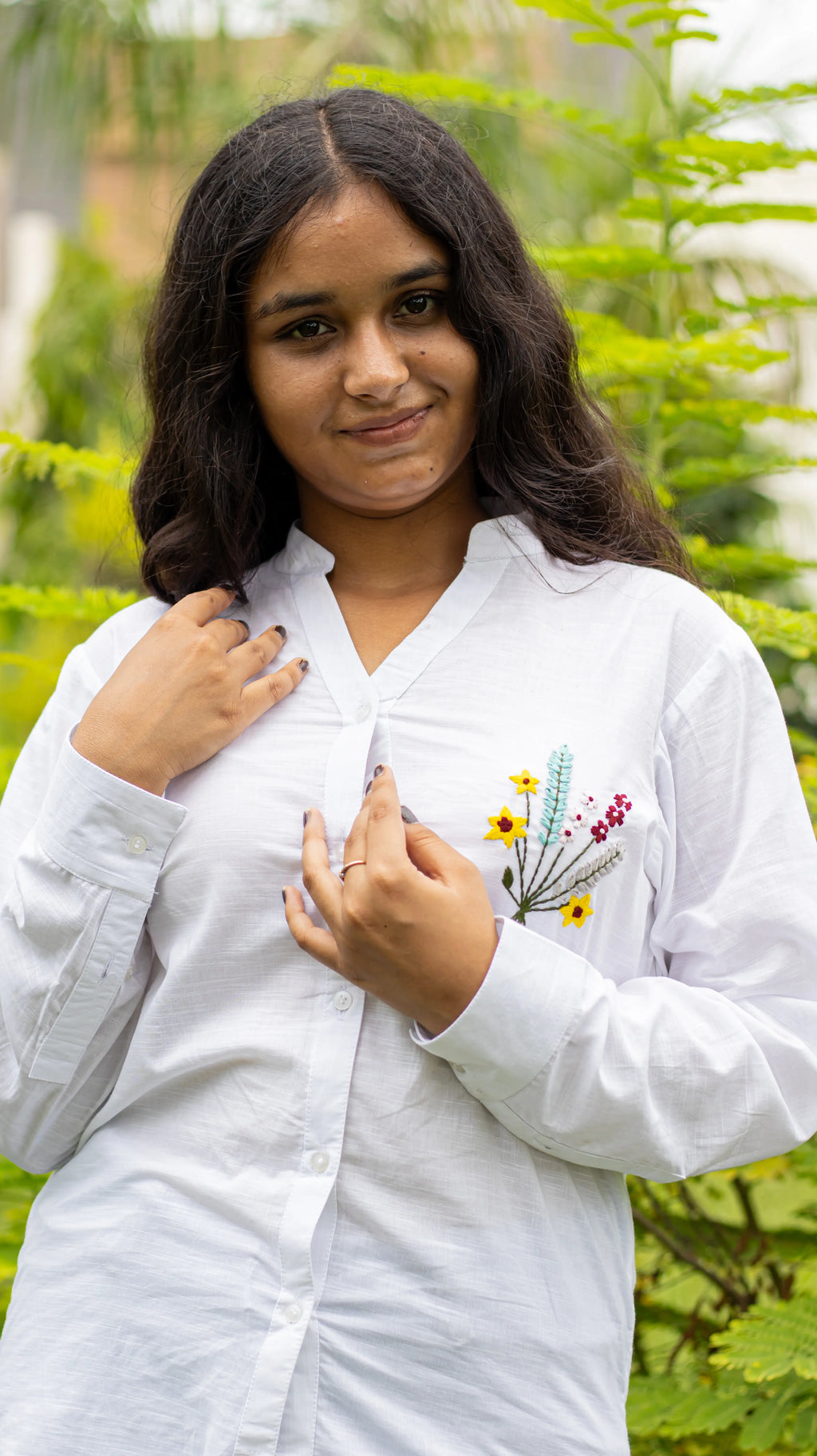 White Embroidered Shirt