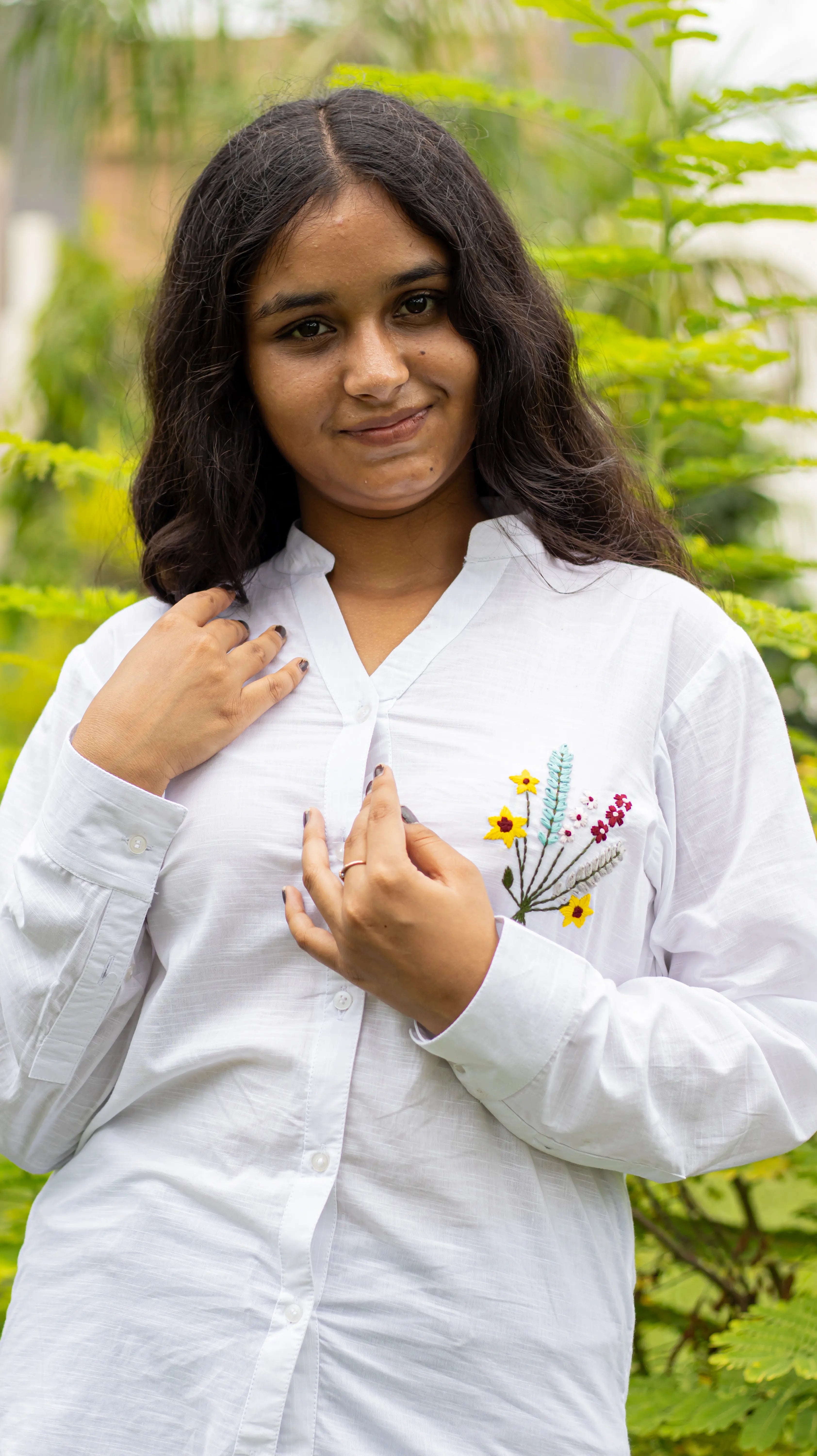White Embroidered Shirt